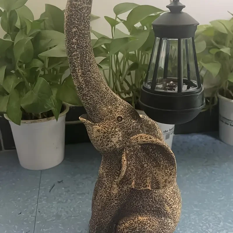 Solar-Powered Elephant Statue