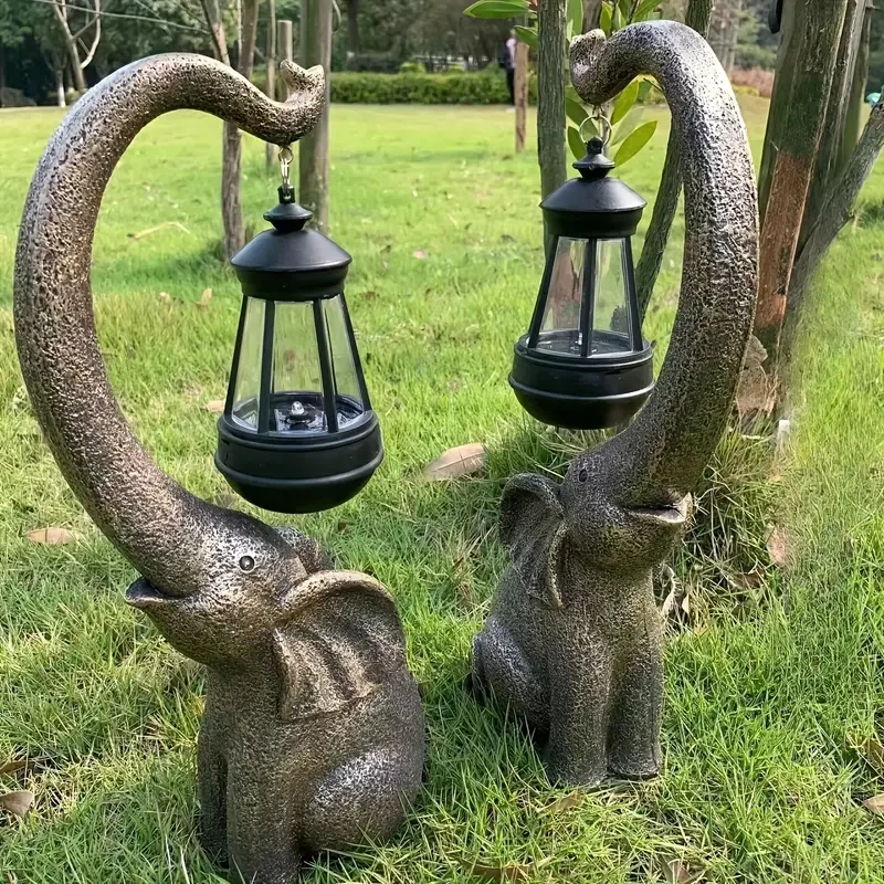 Solar-Powered Elephant Statue