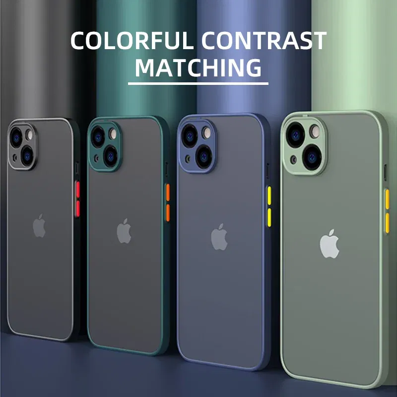 Material: tpu, Color: Black - Matte Phone Case for IPhone 13 12 11 14 Pro Max Mini Luxury Soft Silicone Shockproof Case for IPhone X XS Max XR 15 7 8 Plus SE