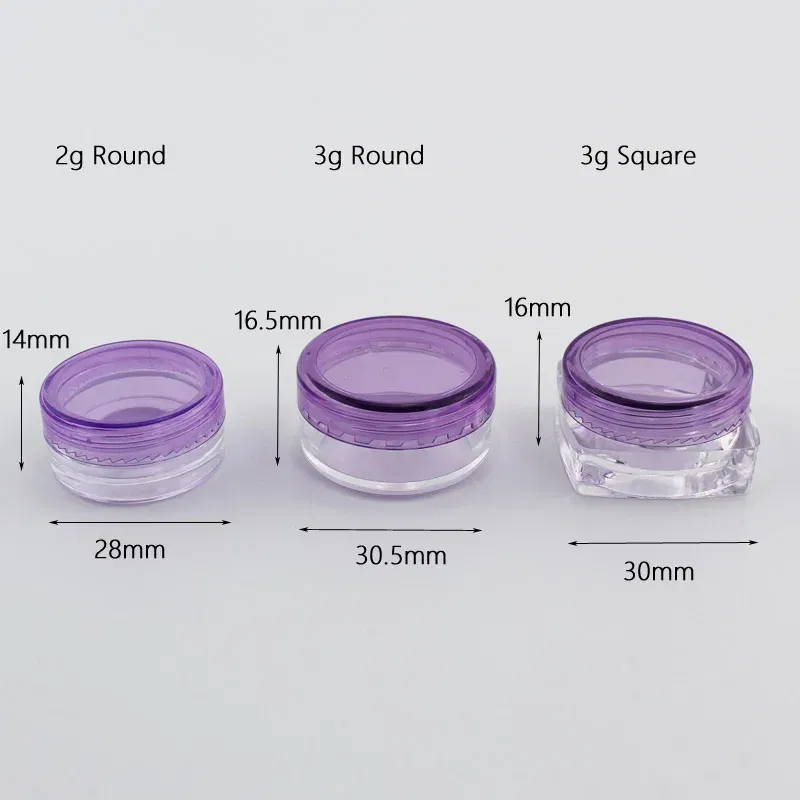 Color: Red - 15pcs 2g 3g Empty Jars Refillable Mini Plastic Bottle Cosmetic Jar Container Small Round Bottle Little Cream Jar Solid Perfume