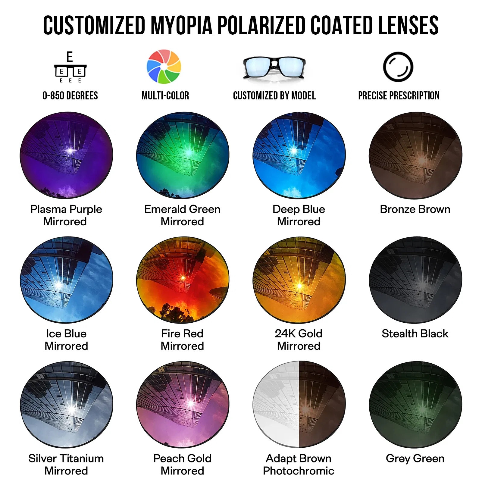 Lenses Color: Beige, Lenses Degree: -6.50~-8.50 - HDTAC Prescription Replacement Lenses Customized Myopia Lenses Compatible With-Ray-Ban RW4012 Wayfarer(Gen 2) 53mm Sunglasses