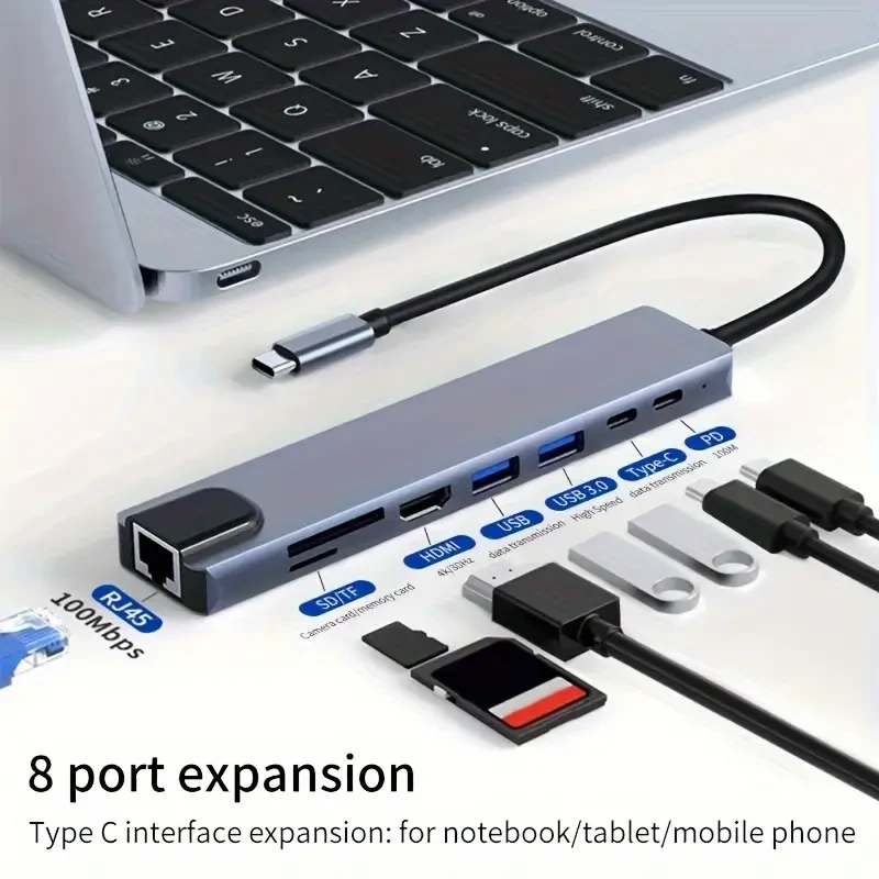 8-in-1 USB C Hub Adapter