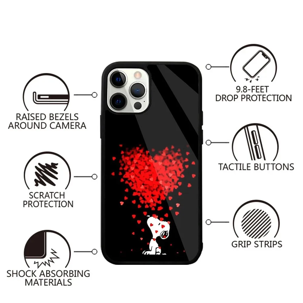 Color: Brown, Material: POLYESTER - Anime Cartoon-S-Snoopy-s Phone Case For iPhone 16,15,14,13,12,11,Plus,Pro,Max,Mini Magsafe Magnetic Wireless Charging