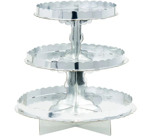 3 Tier Cupcake Treat Stand Silver
