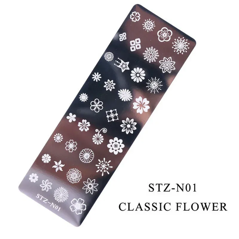 Color: Blue - 12Designs Retro Flower Butterfly Nail Art Templates Stamping Plate Snowflake Animal Lace Stamp Templates Plate Image Decor Tools