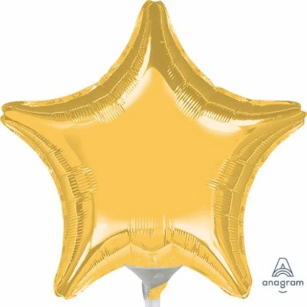 22cm Star Gold Foil Balloon (Flat)