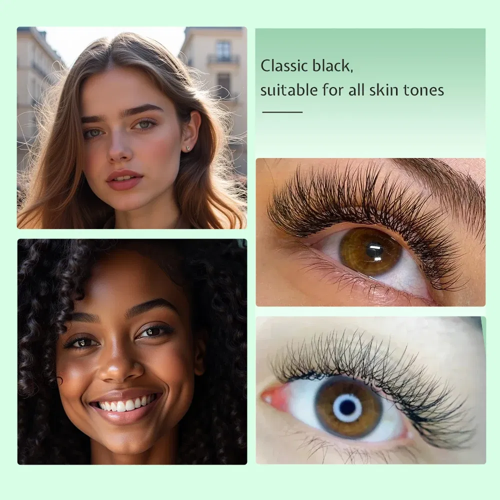 Curl: C, Thickness: 0.07mm, Length: 14mm - Yelix Smaller Opening 3D Lashes Narrow 3D W Shape Eyelash Extension Premade Volume Fan Lashes Natural Soft Eyelash