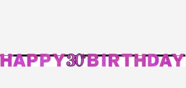 Banner - Celebration 30 Prismatic Letters (Pink)
