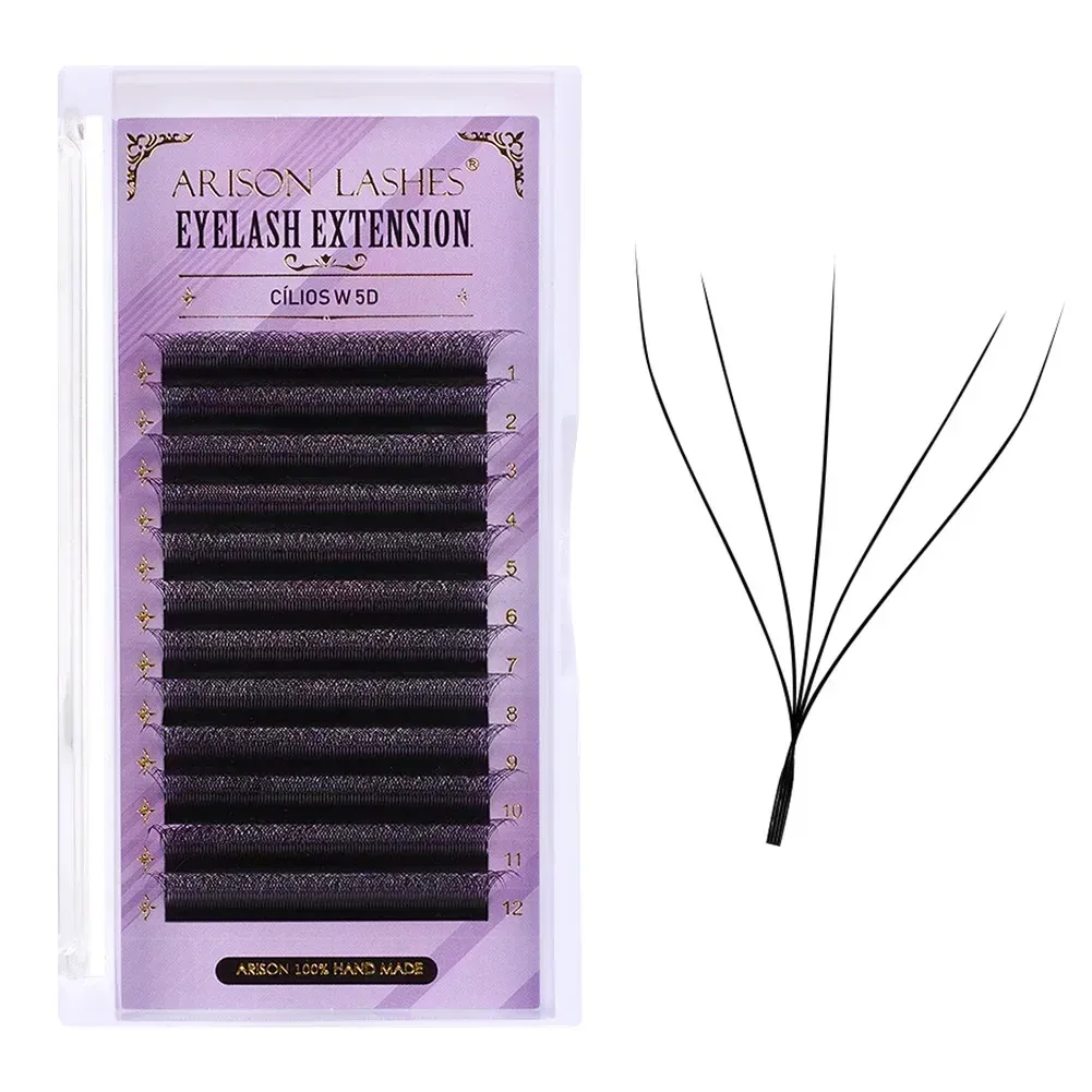 Color: BLACK & RED, Curl: D, Thickness: 0.07mm, Length: 13mm - ARISON YY Lashes and 3D/4D/5D W Shape Lashes Brasileiro Premade Volume Eyelashes Extension Soft Thin Easily Grafting Extension