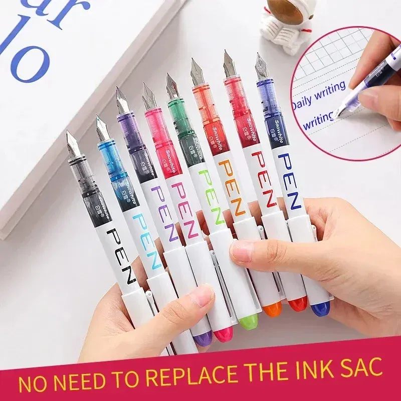 Color: Navy Blue - 0.5mm F /0.38mm EF Extra Fine Nib Disposable Classic Fountain Pens For Writing For Student Office Painting & Creative Projects