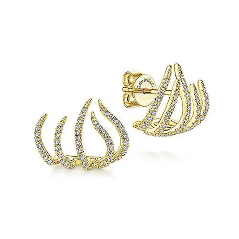 New Style Diamond Plated Metal Earrings
