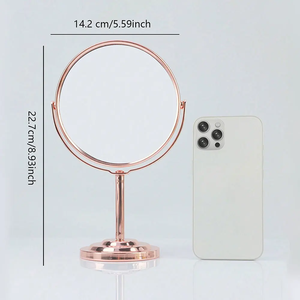 Color: Yellow - 3/4/5in Double-Side Makeup Mirror With 2X Magnification Clear Reflection And Easy To Carry Desktop Vanity Mirror With Stand