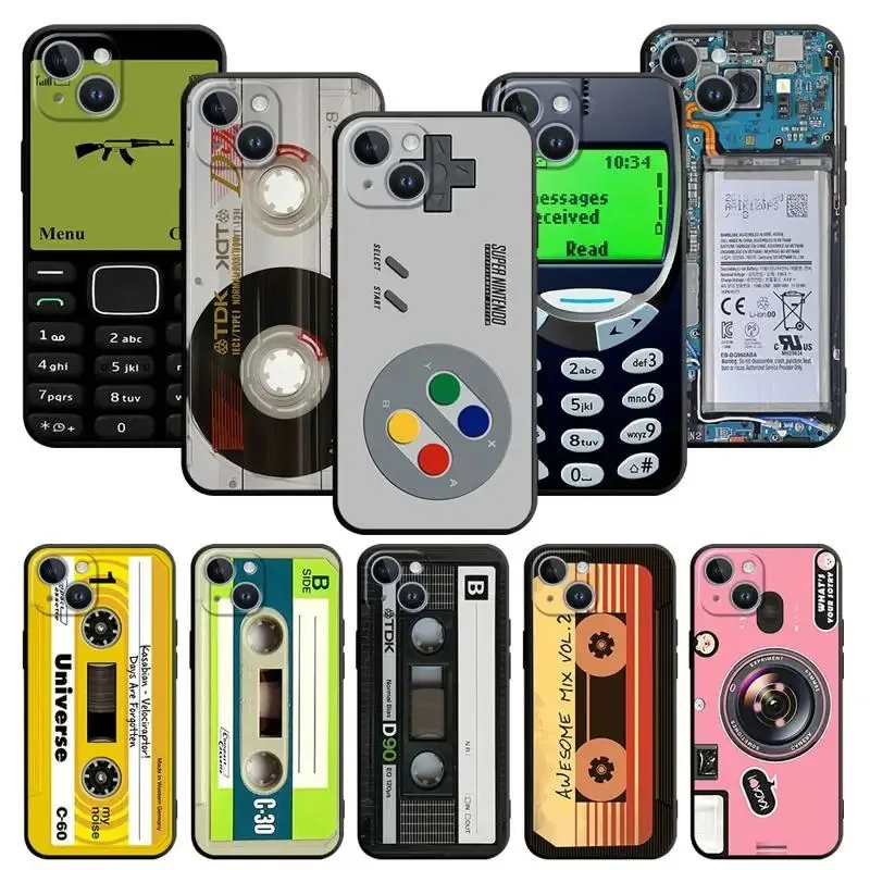 Color: Blue, Material: POLYESTER - Retro Camera Games Phone Case For Samsung Galaxy S10 S20 S21 S22 S23 S24 FE Plus Ultra Note 20 Mobile Cover Shell