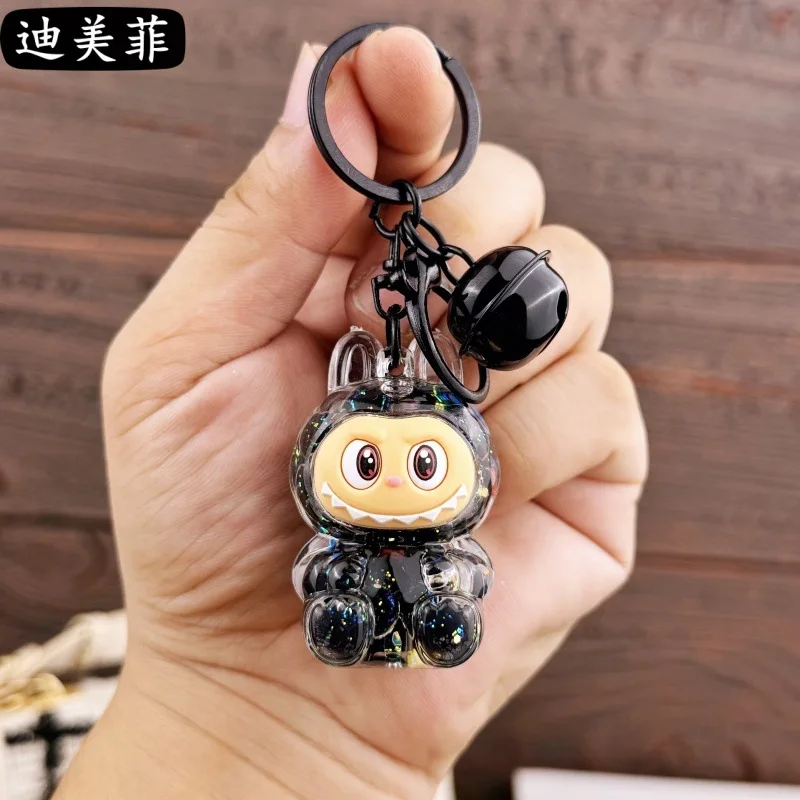 Color: Yellow, Ships From: CHINA - Creative keychain oil series doll quicksand bottle small pendant gift decoration