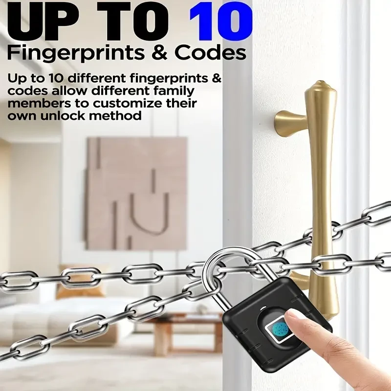 Biometric Fingerprint Padlock - Keyless Smart Lock for Gym, School Locker, Luggage, and Backpack