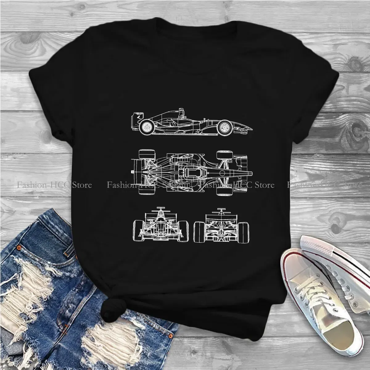 Color: black, Size: XL - Race Car Project Special Polyester TShirt Formulate 1 Top Quality Creative Clothes T Shirt Stuff