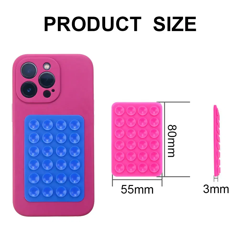 Color: DEEP BLUE - Silicone World Square Silicone Mobile Phone Fixing Suction Cup Car Mounted Bracket Phone Case Universal Anti Slip Suction Cup