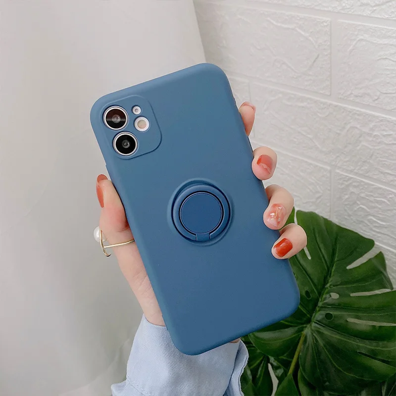 Color: PURPLE, Compatible-Phone Models: For iPhone 13, Ships From: CN - With Ring Holder Shockproof Case For IPhone 16 15 14 13 12 11 Pro Max Silicone TPU Soft Back Cover