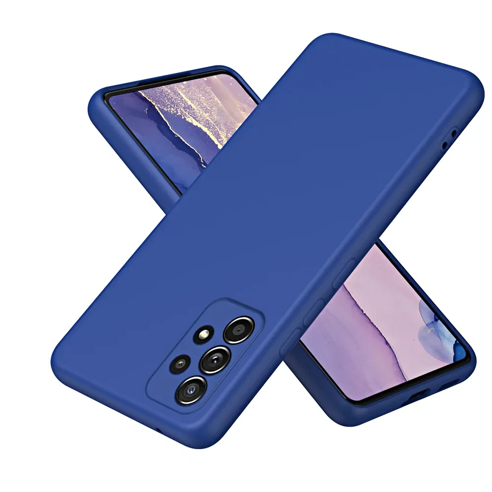 Color: Dark Blue, Material: Carbon Fiber - Solid Silicone Protect Case For Samsung Galaxy A13 A23 A33 A53 A73 A12 A22 A32 A52 A52S A72 A04 A04S A14 A24 4G A34 A54 Cover