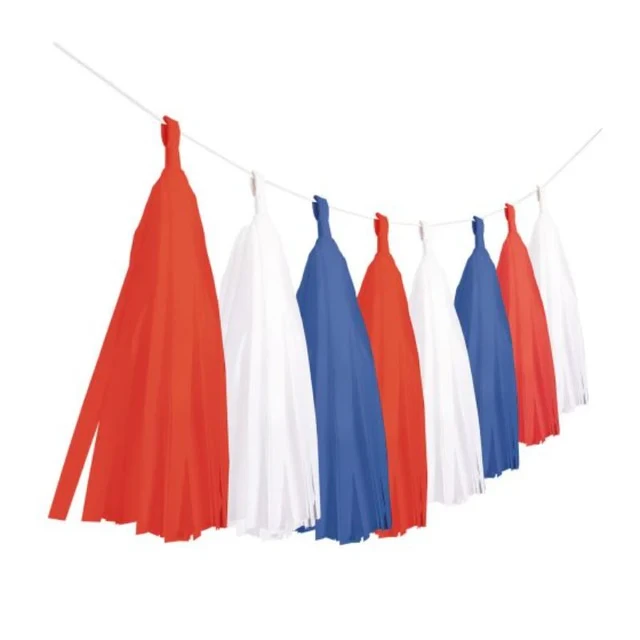 Patriotic Tassel Garland Red, White & Blue