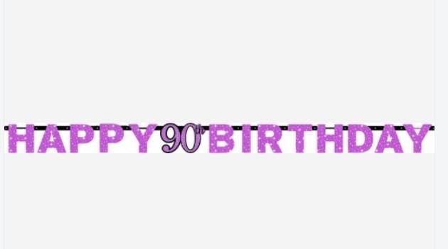 Pink Celebration 90 Prismatic Letter Banner