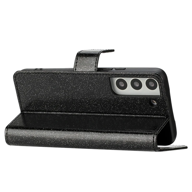 Color: black, Material: POLYESTER - Glitter Diamond Wallet Leather Case For Samsung Galaxy A14 A15 A16 A35 A55 A34 A54 S25 Ultra S24 FE S23 S22 S21 S20 Plus