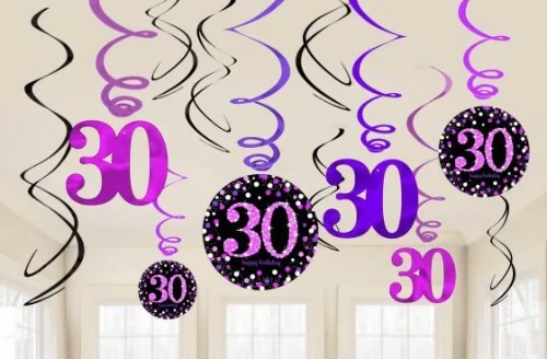 Pink Celebration 30 Swirl Value Pack - Pack of 12