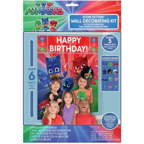 Pj Masks Scene Setter With 12 Props - Pack of 17