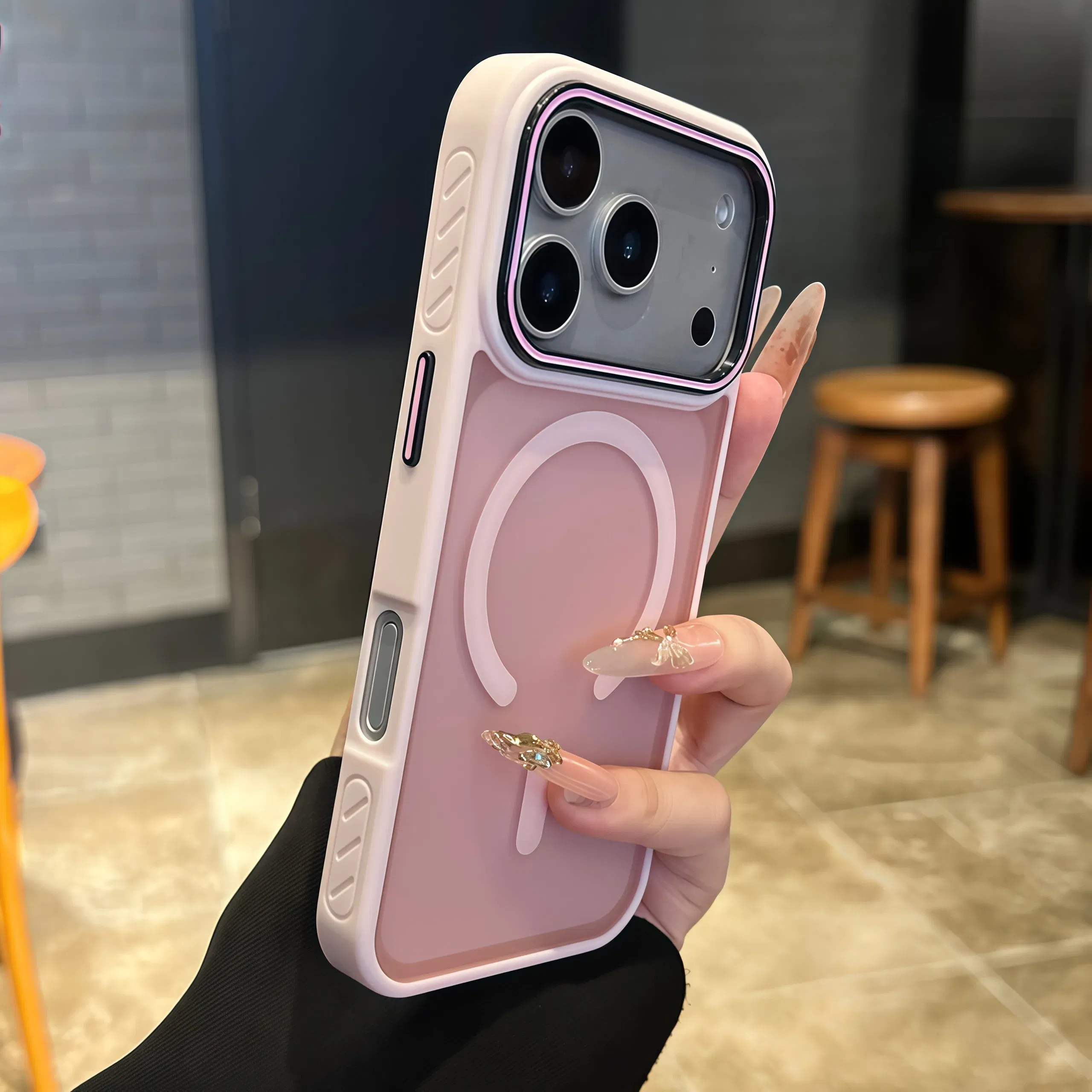Color: Pink, Compatibility by Model: iPhone 16 Pro Max - Wireless Charging Matte Magnetic Case for iPhone 17 16 ProMax 15 14 Plus 13 12 11 17 Air Anti Fall Bumper Translucent TPU Cover