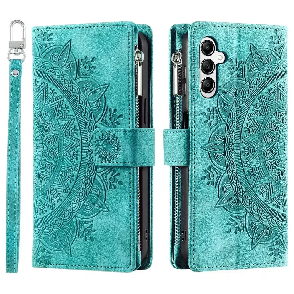 Material: PP, Color: Light Blue - A55 A34 A15 5G Zipper Wallet CrossBody Leather Case for Samsung Galaxy A54 Luxury Cover A55 A35 A14 A05 A04 A05s 35 A 55 54 Etui