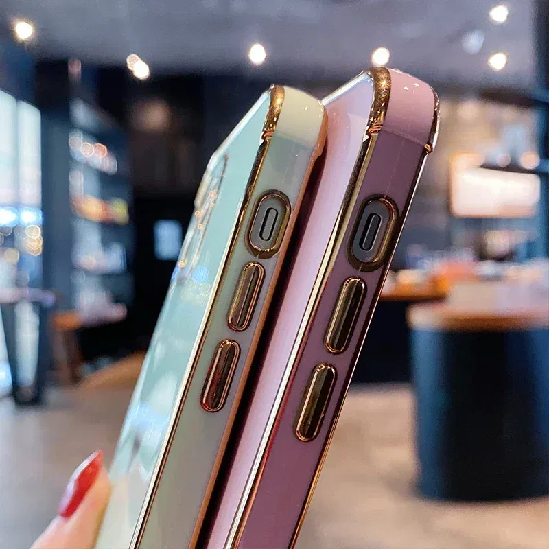 Color: Orange, Compatible-Phone Models: For iPhone 12 Pro, Ships From: CN - Electroplating Side Love Heart Phone Case For IPhone 16 15 14 13 12 11 Pro Max XR 8 Plus SE2/SE3 Shockproof Back Cover