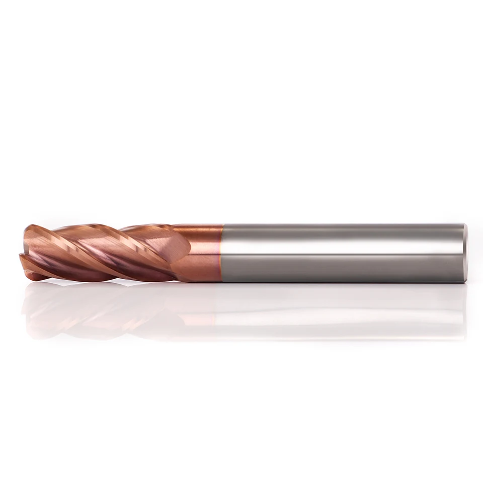 Cutting Edge Diameter: 1.9mm, Dimensions: 3.175*2*12 - AUGT HRC55 Carbide Bull Nose End Mill 4Flutes Copper Milling Cutter Alloy Coating Tungsten Steel Cutting Tool For CNC Maching