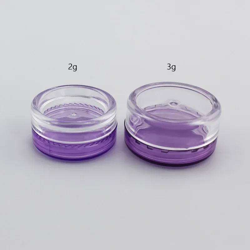 Color: Burgundy - 15pcs 2g 3g Empty Jars Refillable Mini Plastic Bottle Cosmetic Jar Container Small Round Bottle Little Cream Jar Solid Perfume