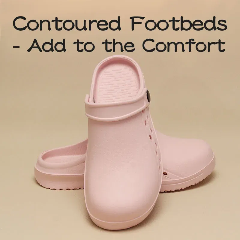 Color: Beige, Shoe Size: 34 - High Quality Scrub Shoes Non-slip Dentist Nursing Clogs Healthcare Service Work Slippers Soft Operating Room Protective Clogs