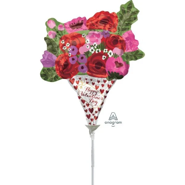 Balloon - Mini Shape Happy Valentine's Day Rose Bouquet