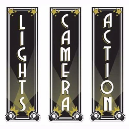 Cutouts Lights Camera Action - Pack of 3