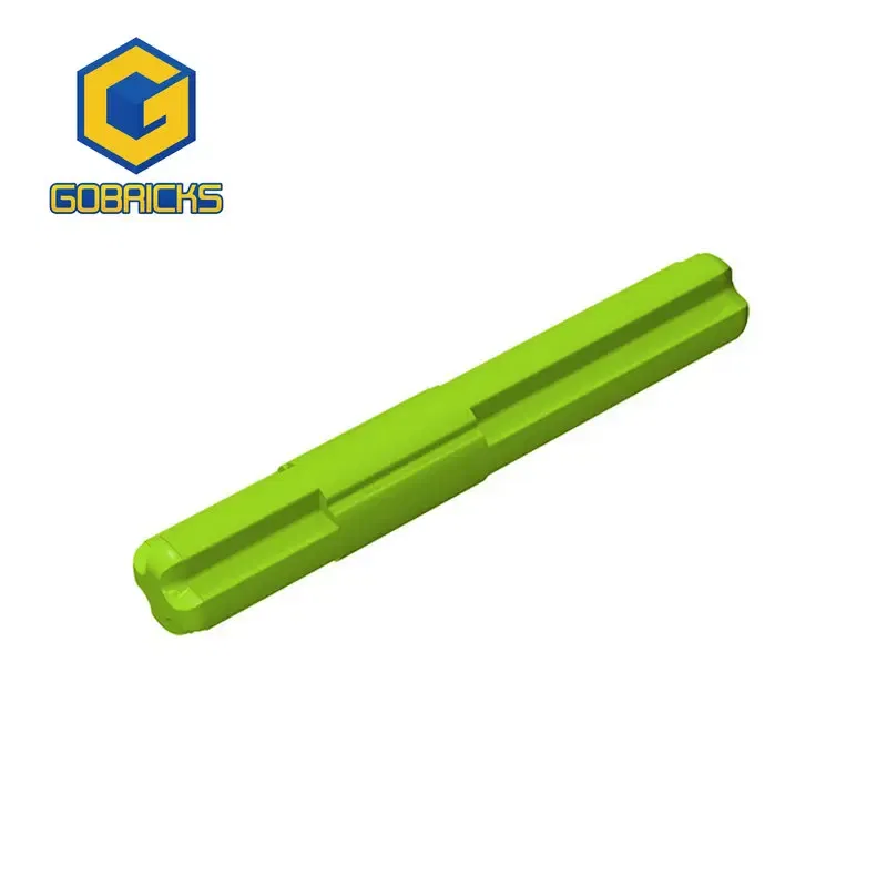 Color: Trans-green - Gobricks 10PCS Bricks Plate 2 x 4 Technical, Axle 4 with Center Stop compatible with 99008 toys Assembles Building Blocks