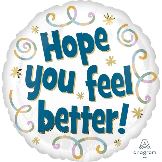 Foil Balloon - Std Hx Hope You Feel Better (45cm)