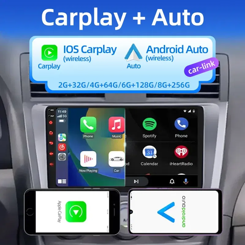 Color: Black, Ships From: Russian Federation - 2 din 7 9 10 inch Car play Android Radio Multimedia CarPlay Android Auto 2 din stereo receiver Player 2DIN GPS 4 8 Core 4G 64G