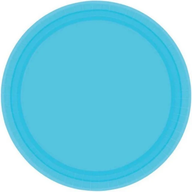 Paper Plates 23cm Round 20CT - Caribbean Blue  - Pack of 20