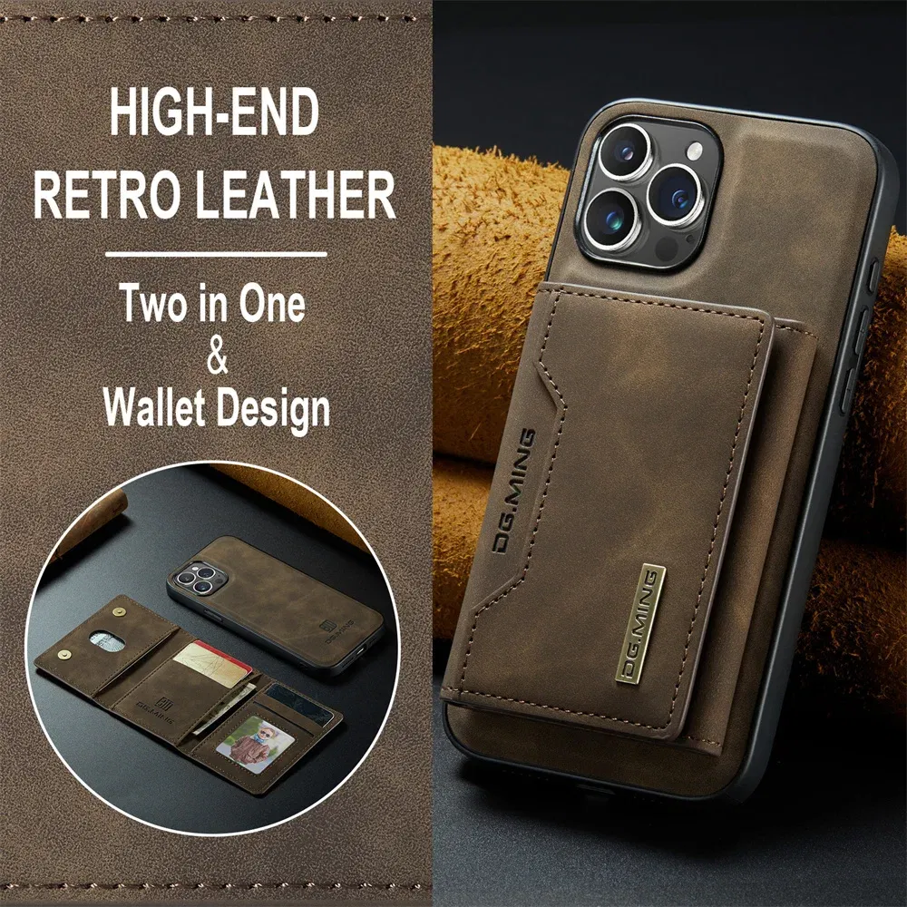Color: Beige, Material: PC + TPU - 2 In 1 Case For iPhone 16 15 14 13 12 11 Pro Max Plus XS Max XR 8 Plus SE 2022 Wallet Magnetic Leather Card Holder Pocket Cover