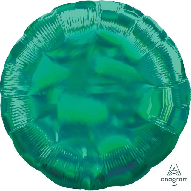 Balloon - 45cm Standard Holographic Iridescent Green Circle