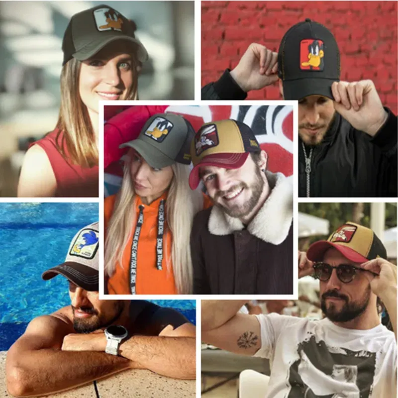 Color: Dark purple, Size: Adjustable - Hot Sale Unisex Anime Cartoon Cap High Quality Patch Draw Baseball Cap Men Trucker Hat