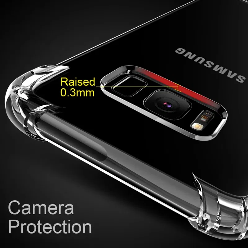 Material: POLYESTER - Clear Case For Samsung Galaxy S20 S21 FE S22 S10 S9 S8 Plus S10E Note 8 9 10 20 Plus ShockProof Transparent Soft Cover Case