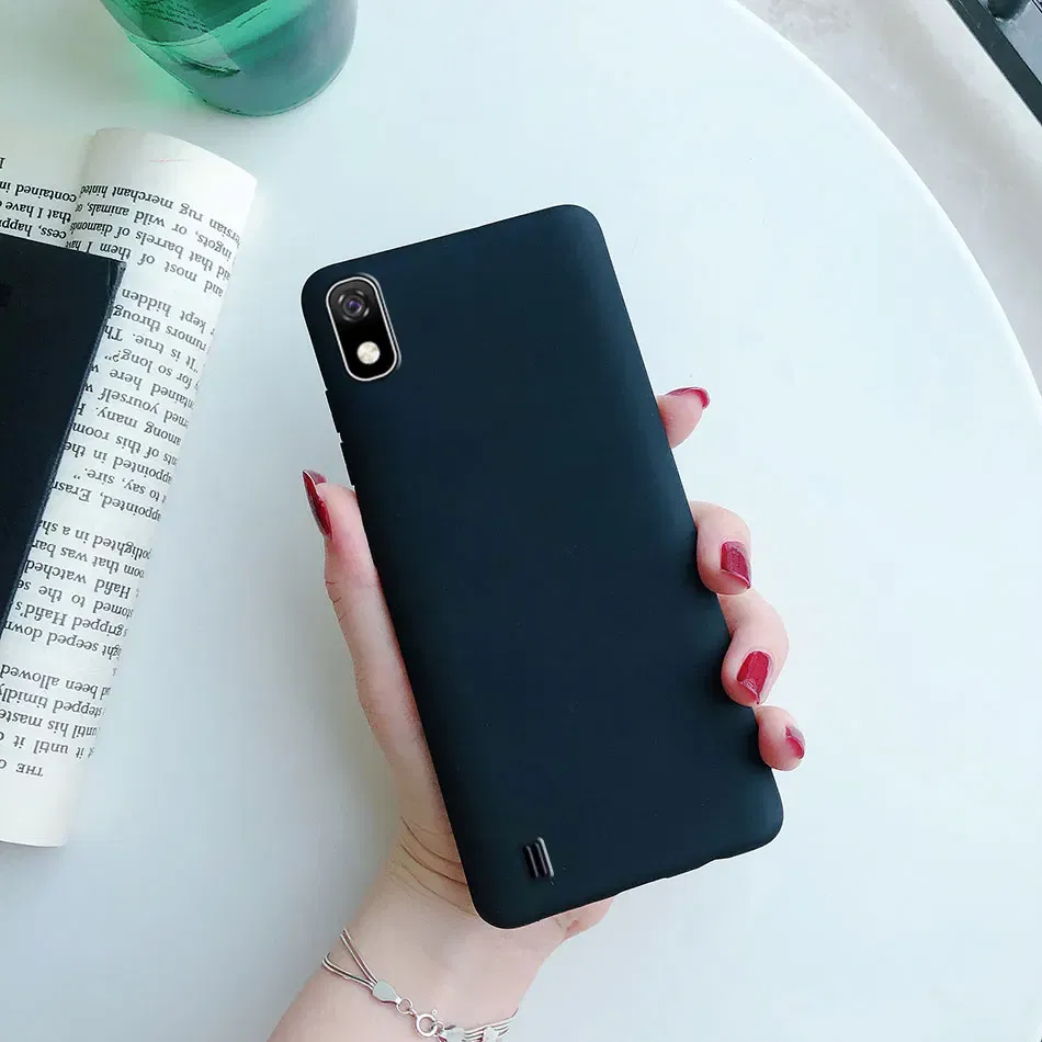 Color: Blue, Material: Carbon Fiber - Candy color Phone Case For Samsung galaxy A10 A20 A20E A30 A40 A50 A70 S A01 A11 A21 A31 A41 A51 A71 4G Silicone TPU Back Cover