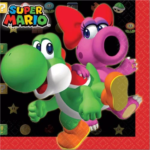 Super Mario Brothers Beverage Napkins - Pack of 16