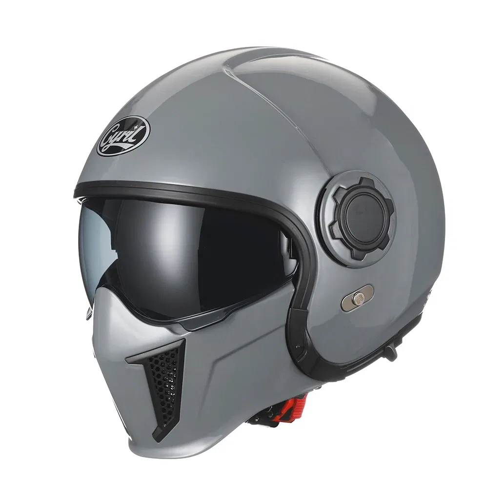Color: Black, Size: XL - Modular Motorcycle Helmet Full Face Open Face Retro Helmets DOT ECE APPROVED CYRIL OP12A Capacete De Moto Masculino