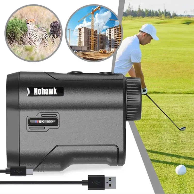 Color: Ivory - NOHAWK Golf Laser Rangefinder USB Rechargeable with Slope Compensation For Golfer Range Finder Hunting Monocular