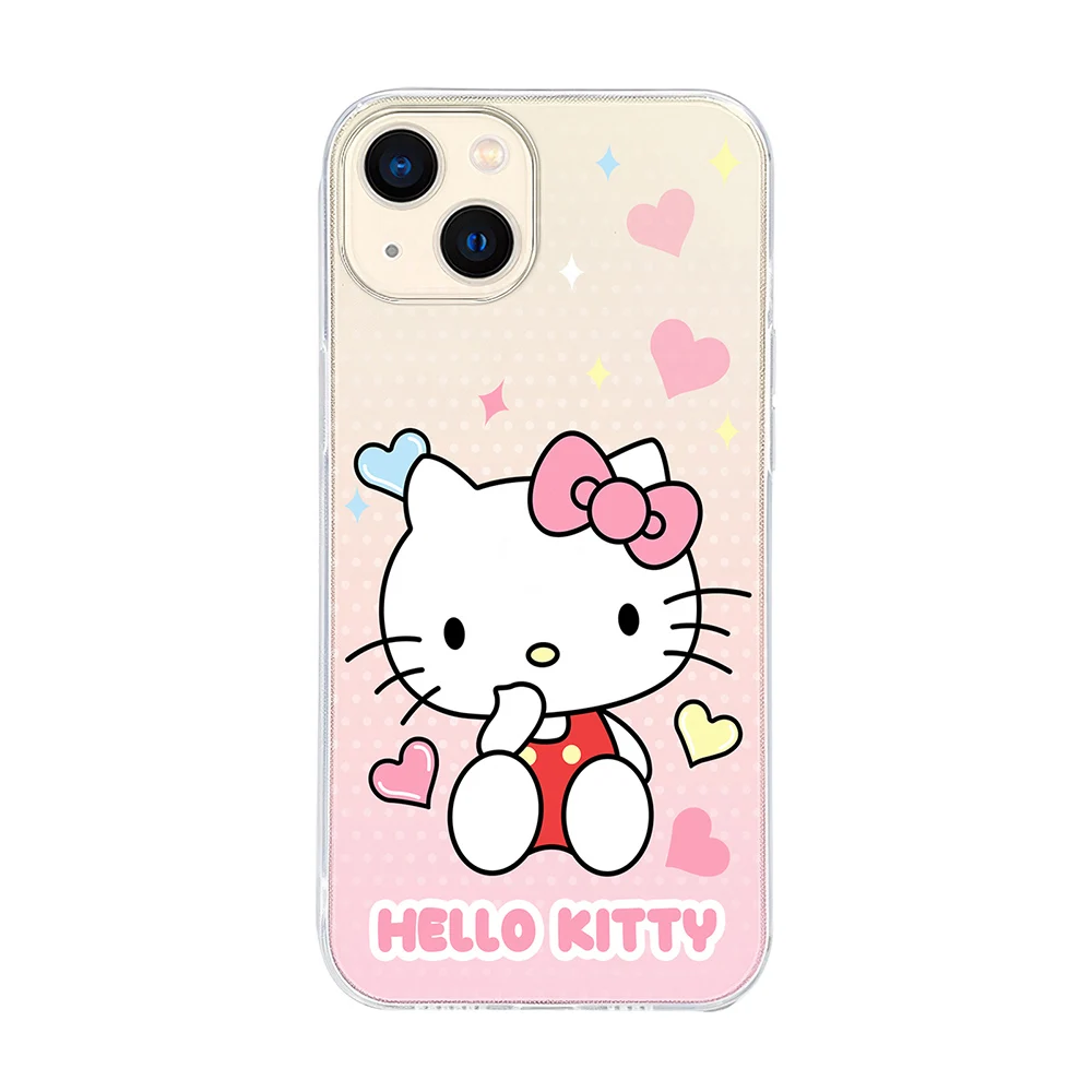 Color: Beige, Material: tpu - Miniso Sanrio Collaboration Hello Kitty Phone Case For iPhone 15 14 13 11 12 16 Pro Max Plus X XR XS Girl Silicone Phone Case