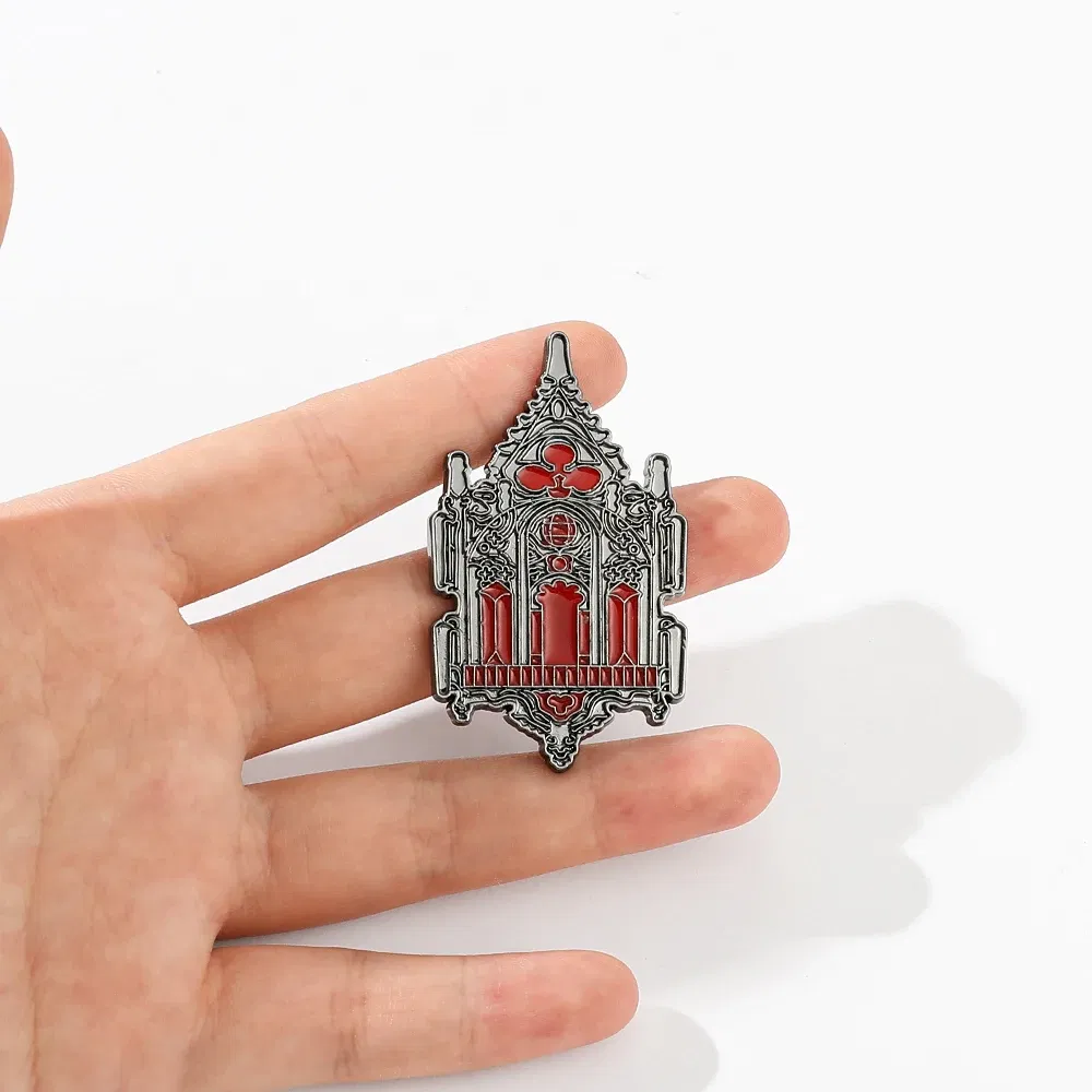 Creative Mysterious Magic Gothic Church Metal Enamel Lapel Clothes Coats Backpack Bag Badge Brooch Pin Jewelry Accessories